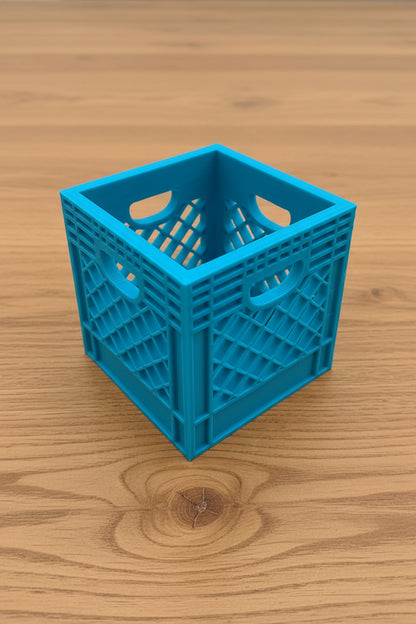 Mini Crate 3x3x3 Storage Box | 3D Printed Compact Desk Organizer