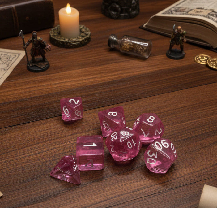 7 Piece Acrylic Polyhedral Dice Set – Hand-Painted RPG D&D Dice for Dungeons & Dragons, Pathfinder