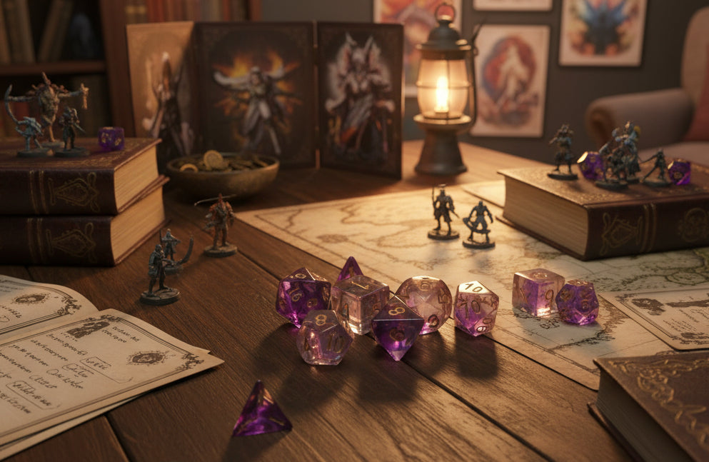 7 Piece Acrylic Polyhedral Dice Set – Hand-Painted RPG D&D Dice for Dungeons & Dragons, Pathfinder