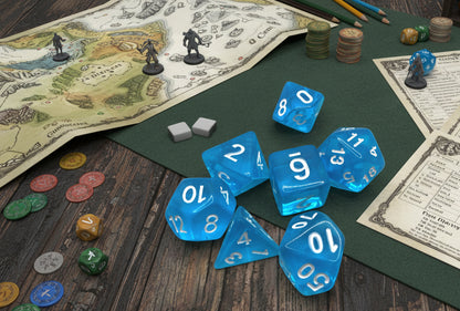 Acrylic Polyhedral Dice 7-Piece Set | D&D RPG Dice