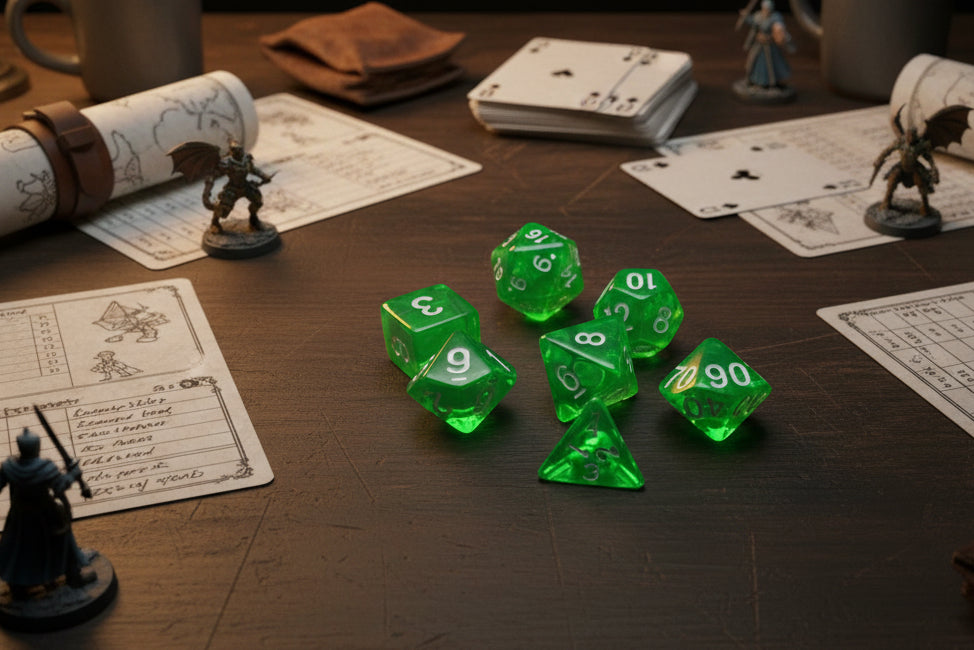 7 Piece Acrylic Polyhedral Dice Set – Hand-Painted RPG D&D Dice for Dungeons & Dragons, Pathfinder