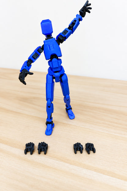Dummy 13 – Colorful Articulated Action Figure Assembled and Unassembled