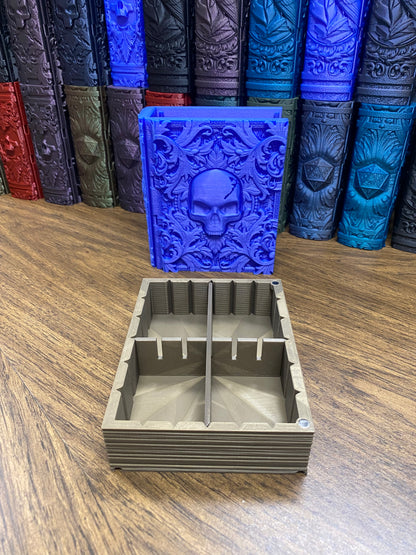 Death Magic Reforged Tome DnD Dice Storage Tray | 3D Printed Book Box