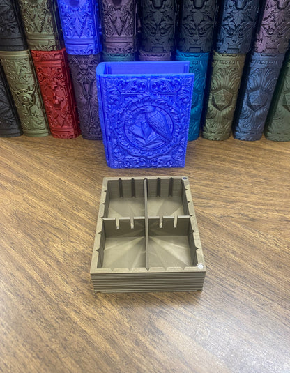 Raven Nevermore Reforged Tome DnD Dice Storage Tray | 3D Printed Book Box
