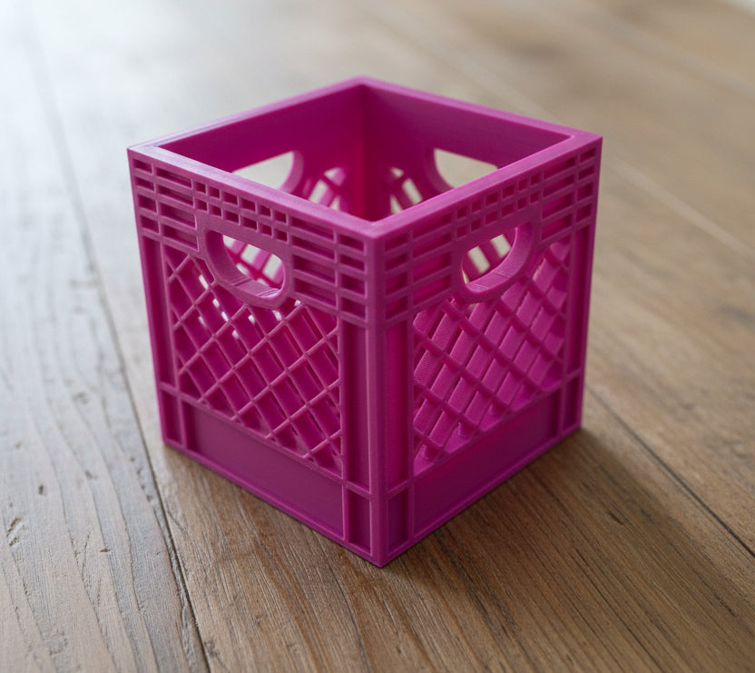 Mini Crate 3x3x3 Storage Box | 3D Printed Compact Desk Organizer