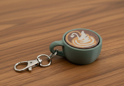Latte Art Fidget Clicker Keychain | 3D Printed Mini Coffee Cup
