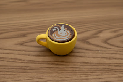 Latte Art Fidget Clicker | 3D Printed Realistic Coffee Cup Desk Accessory