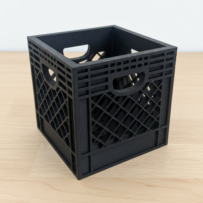Mini Crate 3x3x3 Storage Box | 3D Printed Compact Desk Organizer