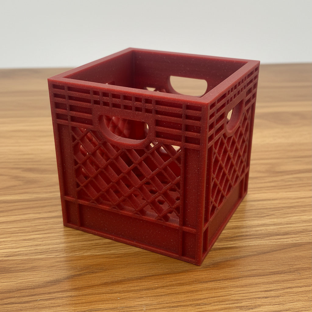 Mini Crate 3x3x3 Storage Box | 3D Printed Compact Desk Organizer