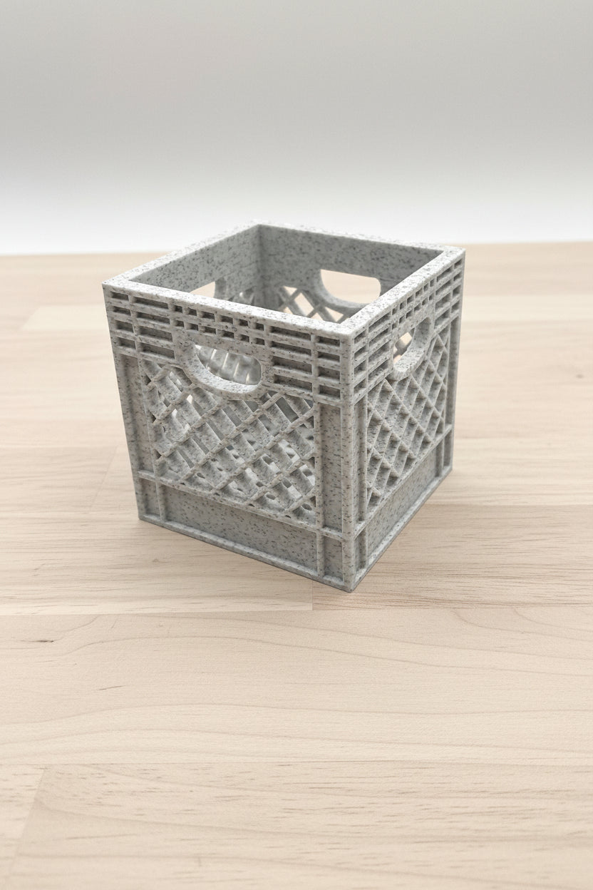 Mini Crate 3x3x3 Storage Box | 3D Printed Compact Desk Organizer