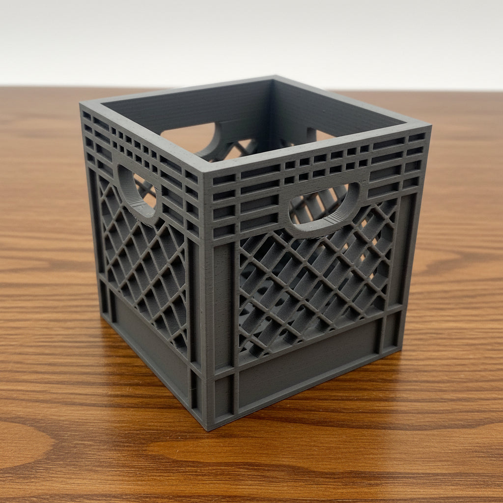 Mini Crate 3x3x3 Storage Box | 3D Printed Compact Desk Organizer