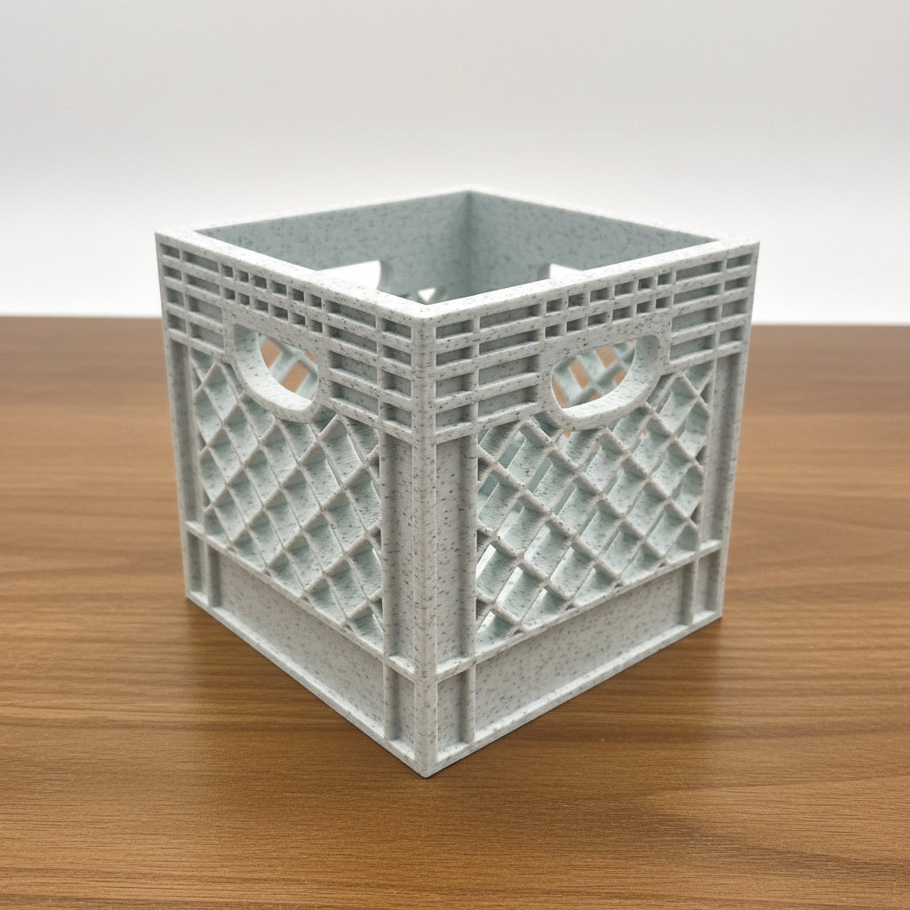 Mini Crate 3x3x3 Storage Box | 3D Printed Compact Desk Organizer