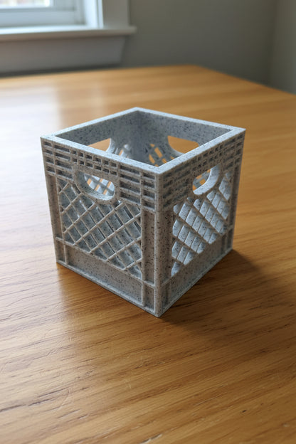 Mini Crate 3x3x3 Storage Box | 3D Printed Compact Desk Organizer