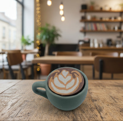 Latte Art Fidget Clicker | 3D Printed Realistic Coffee Cup Desk Accessory