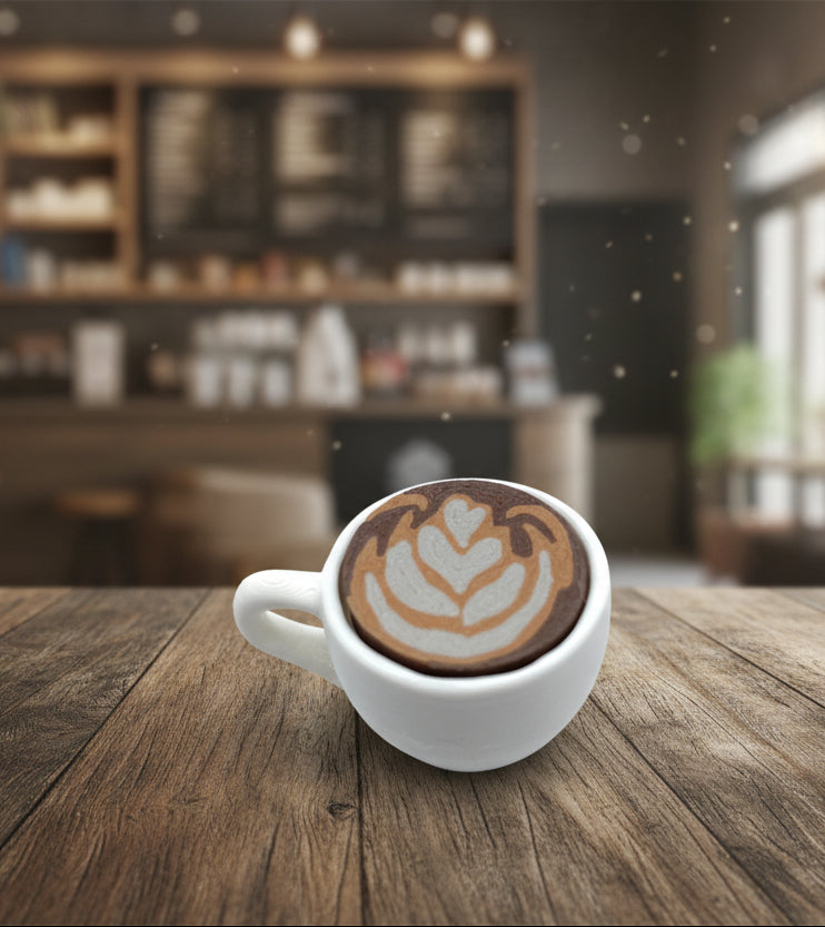Latte Art Fidget Clicker | 3D Printed Realistic Coffee Cup Desk Accessory