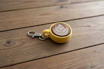 Latte Art Fidget Clicker Keychain | 3D Printed Mini Coffee Cup