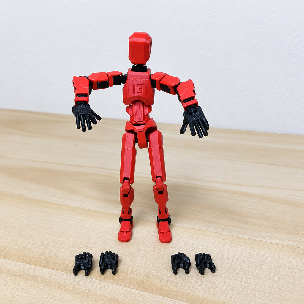 Dummy 13 – Colorful Articulated Action Figure Assembled and Unassembled