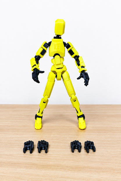 Dummy 13 – Colorful Articulated Action Figure Assembled and Unassembled