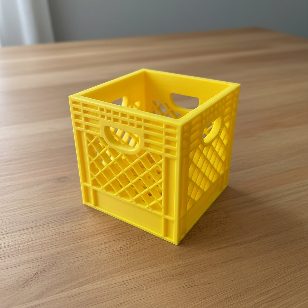 Mini Crate 3x3x3 Storage Box | 3D Printed Compact Desk Organizer