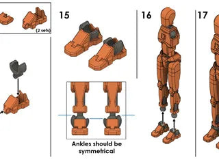 Dummy 13 – Colorful Articulated Action Figure Assembled and Unassembled