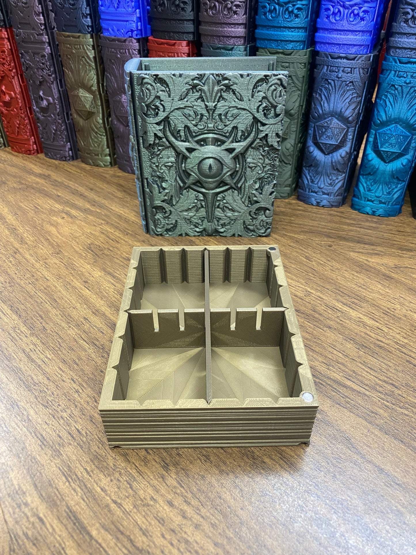 Warlock Reforged Tome DnD Dice Storage Tray | 3D Printed Book Box