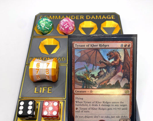 Commander Tray designed to assist in tracking MTG Commander Damage