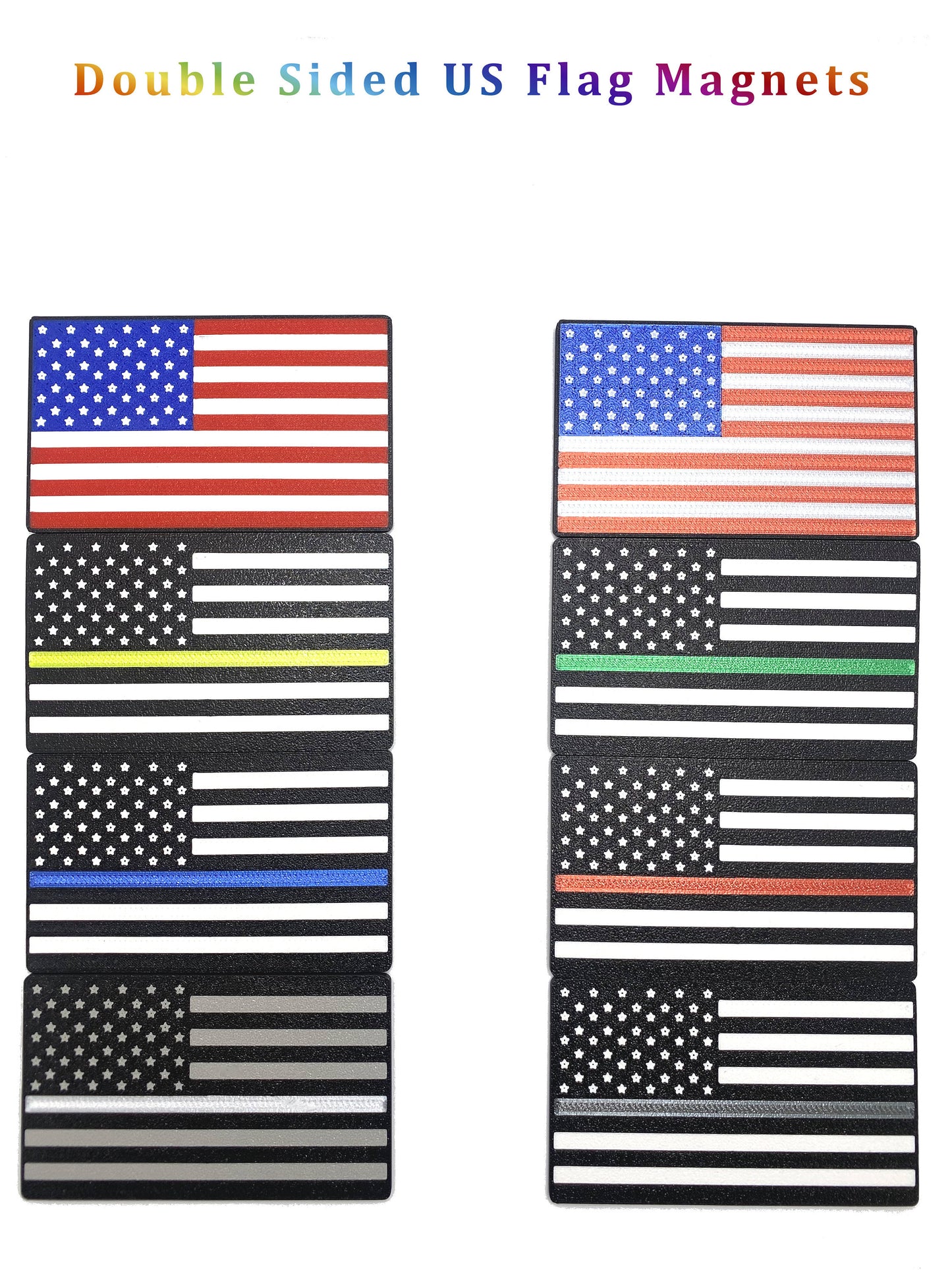 United States Double Sided Flag Magnet & US Double-Sided Honor Flag Refrigerator Magnet.