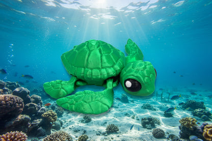 Articulated Sea Turtle Fidget Toy | 3D Printed Posable Flexi Turtle