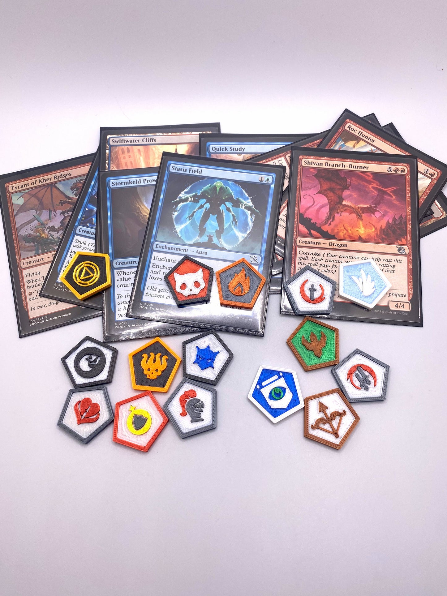 Commander Ability Counters, 3D Printed for MtG or any other RPG Games-Deathtouch, Hexproof, Flying, Double Strike, First Strike, Trample