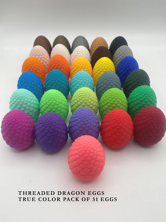 Threaded Dragon Egg Packs, Similar finish colors in one Pack, Great for Egg Hunts, Scavenger Hunts, Gifts, Decorations and more.