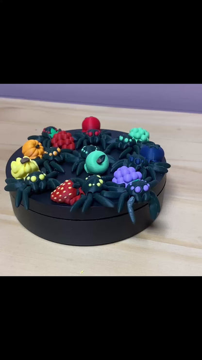 🍓 Fruit Spider 9 Pack-Strawberry, Banana, Green Apple, Red Apple, Green Grape, Red Grape, Purple Grape, Pumpkin, and Blueberry🕷️