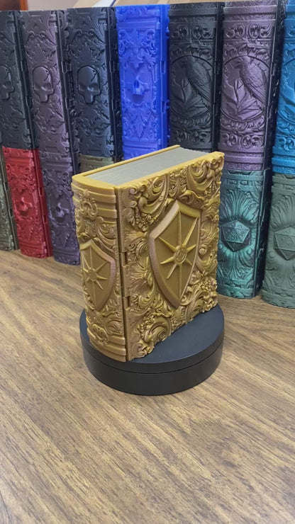 Paladin Reforged Tome DnD Dice Storage Tray | 3D Printed Book Box