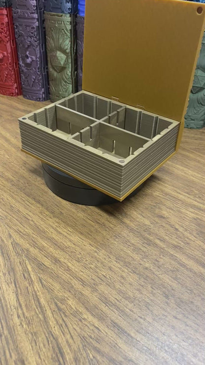 Paladin Reforged Tome DnD Dice Storage Tray | 3D Printed Book Box