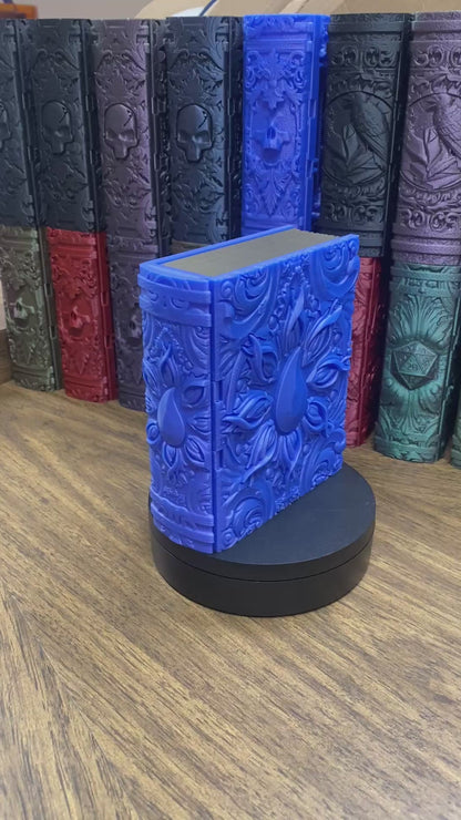 Water Magic Reforged Tome DnD Dice Storage Tray | 3D Printed Book Box