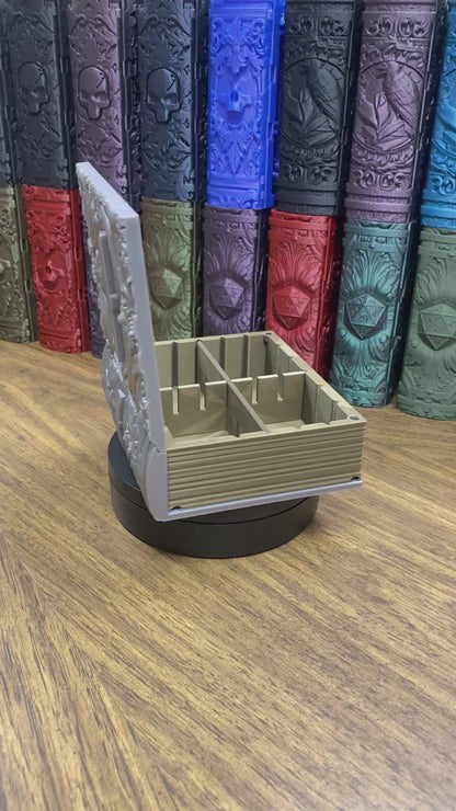 Wizard Reforged Tome DnD Dice Storage Tray | 3D Printed Book Box