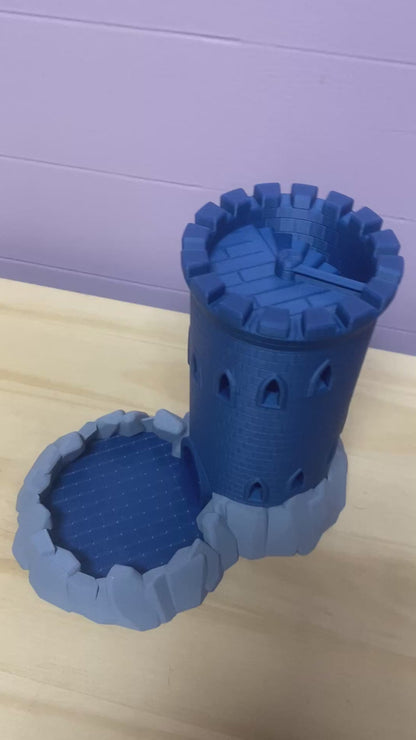 Castle Dice Tower with Rock Tray | 3D Printed D&D Dice Roller