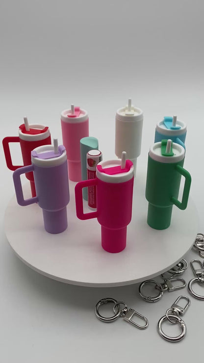 Mini Chapstick Tumbler Holder Keychain
