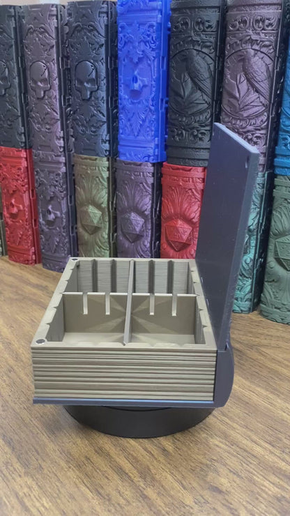 Fighter Reforged Tome DnD Dice Storage Tray | 3D Printed Book Box