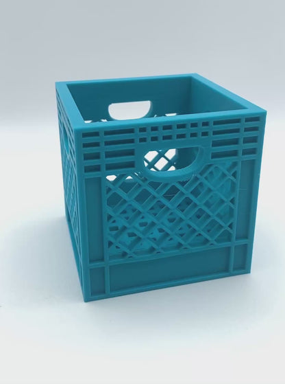 Mini Crate 3x3x3 Storage Box | 3D Printed Compact Desk Organizer