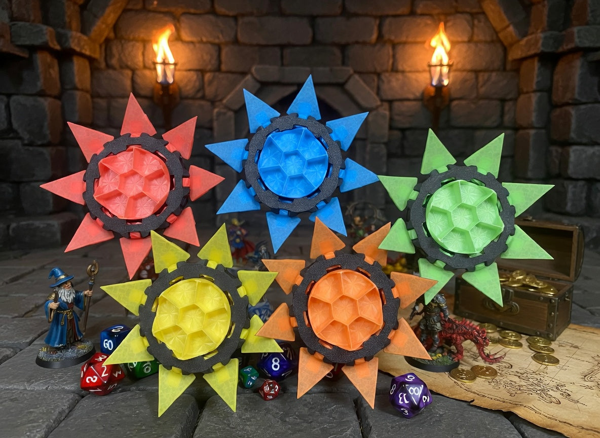 Mechanical Tilting Doors Dice Box | 3D Printed 7-Dice Dramatic Vault