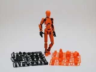 Dummy 13 – Colorful Articulated Action Figure Assembled and Unassembled