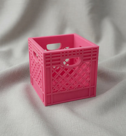 Mini Crate 3x3x3 Storage Box | 3D Printed Compact Desk Organizer